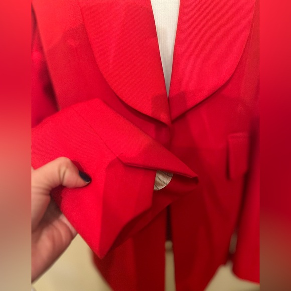 NWT $598 Zadig & Voltaire Date Gabardine Blazer Jacket Size 34 Red Wool Blend - Picture 12 of 16